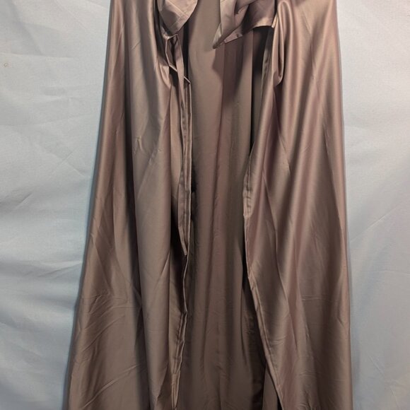 new women men unisex adult Halloween costume cape medieval hooded tan brown - Picture 2 of 5